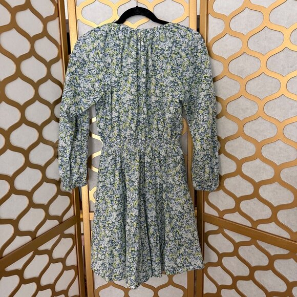 J.Crew Size S Blue Floral Palermo Liberty Thorpe Hill Smocked Waist Mini Dress - Picture 5 of 16